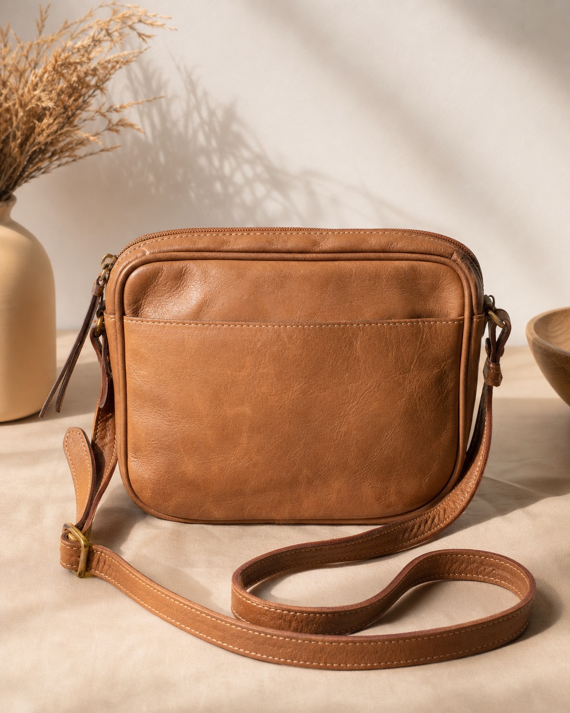 Sac bandouliere cuir souple