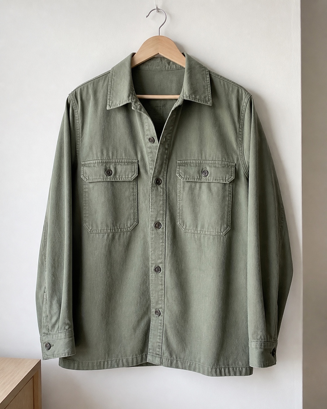 Surchemise en toile vert sauge